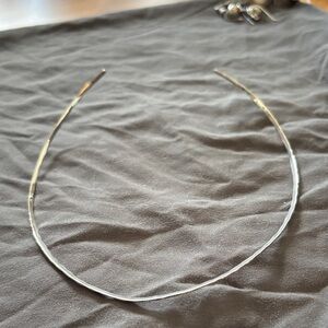 Hammered Metal Collar Necklace in 925 Silver